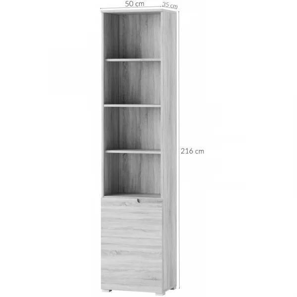 Szynaka Regál Selene 216 cm biely lesk/mat