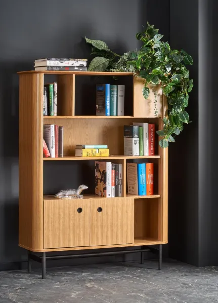 HALMAR Regál Smart REG-2 dub/čierny