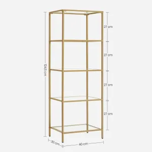 SONGMICS Regál Vondrow 124,5 cm zlatý