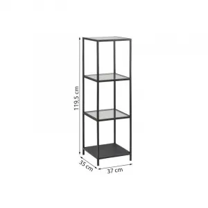 Actona Regál Seaford 37 x119,5 cm čierny