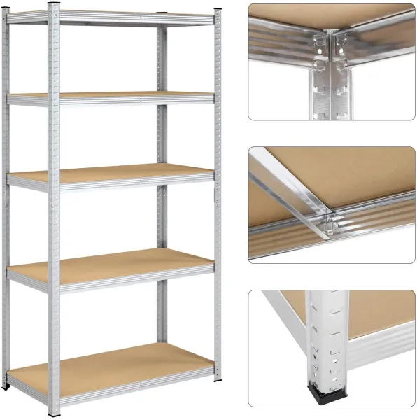 SONGMICS Regál Wera 100x200 cm strieborný