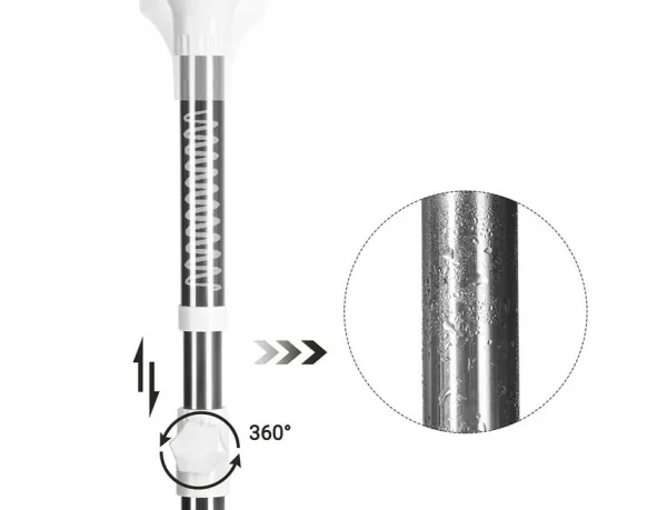 SONGMICS Teleskopická rohová polica do kúpeľne 95-305 cm biela