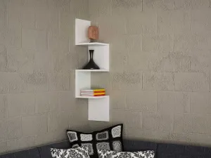 Kalune Design Rohová nástenná polica CORNER biela