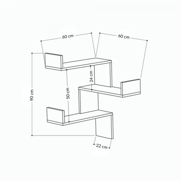Hanah Home Rohová polica Luksa biela
