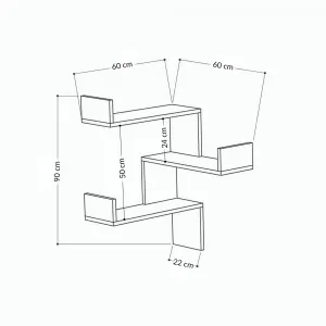 Hanah Home Rohová polica Luksa biela