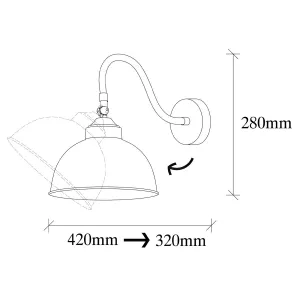 Opviq Nástenná lampa Saglam II čierna