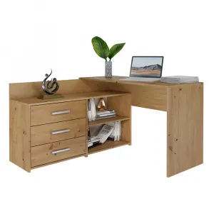 TP Living Rohový písací stôl + komoda DANY ľavý dub artisan