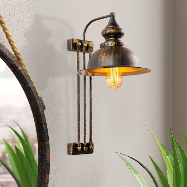 Opviq Nástenná lampa Saglam III mosadz