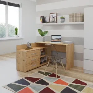 TP Living Rohový písací stôl + komoda DANY ľavý dub artisan