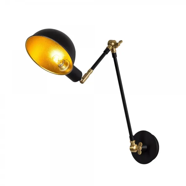Opviq Nástenná lampa Sivani čierna/zlatá
