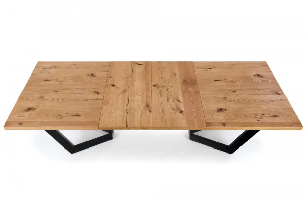HALMAR Rozkladací jedálenský stôl Massive 160 cm svetlý dub/čierny
