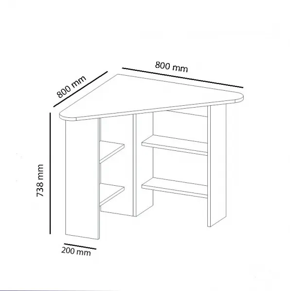 Písací stôl Corner - Anthracite