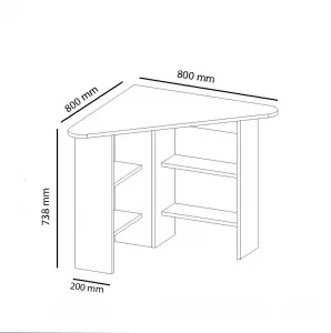 Hanah Home Rohový písací stôl Cor biely