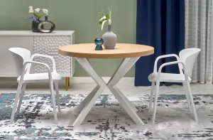 Rozkladací jedálenský stôl PERONI Halmar Dub zlatý / biela