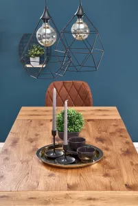 HALMAR Rozkladací jedálenský stôl Horus svetlý dub/čierna