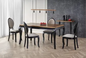 Rozkladací jedálenský stôl WINDSOR Halmar Čierna / dub