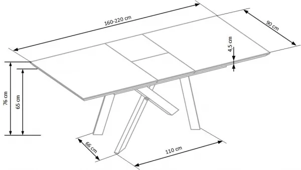Rozkladací jedálenský stôl CAPITAL Halmar 160 cm