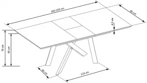 Rozkladací jedálenský stôl CAPITAL Halmar 160 cm