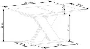 HALMAR Rozkládací jídelní stůl XARELTO 130 cm dub lancelot/bílý