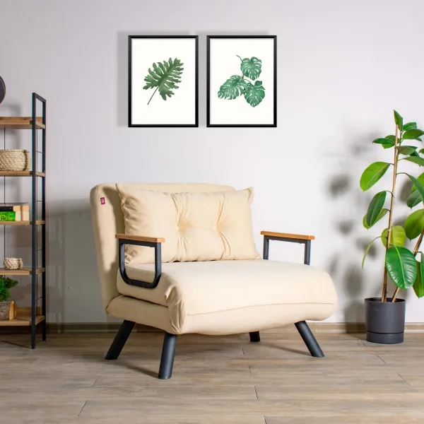 Rozkladacie kreslo Sando Single - Cream
