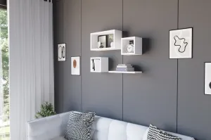 Kalune Design Sada 4 nástěnných polic BABI bílá