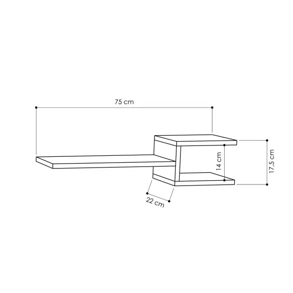 Kalune Design Sada 2 nástenných políc FORK biela