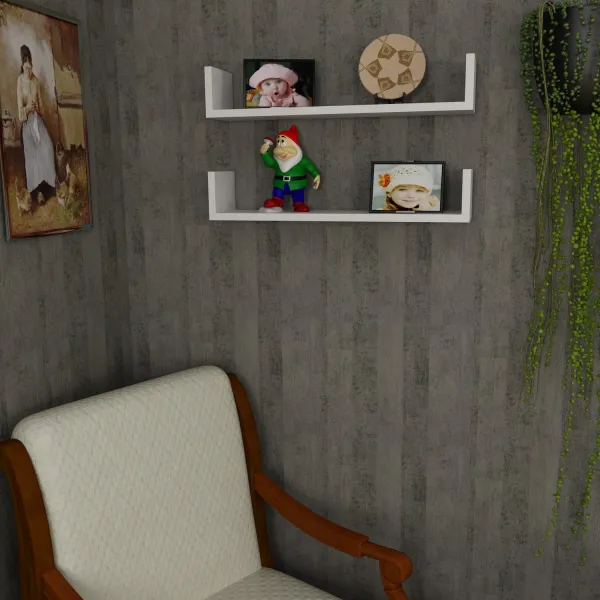 Kalune Design Sada 2 nástěnných polic IRIS bílá