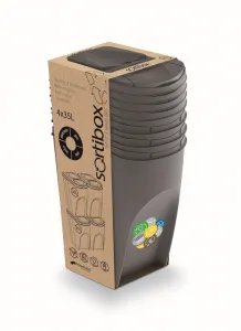 Prosperplast Sada 4 odpadkových košů Soorti na tříděný odpad 4 x 35 l šedá