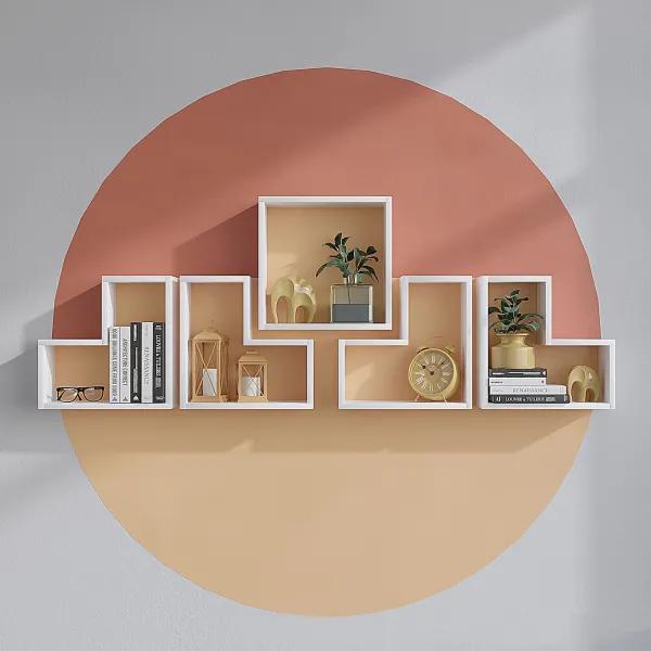 Kalune Design Sada 5 nástenných políc ELITRA biela