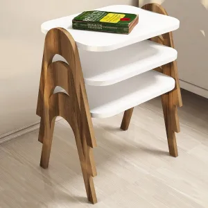Skladací stôl Paris White, 3 ks