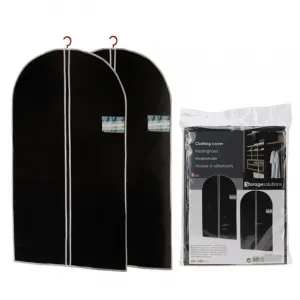 DekorStyle Sada 2 obalov na oblečenie 60x150 cm čierny