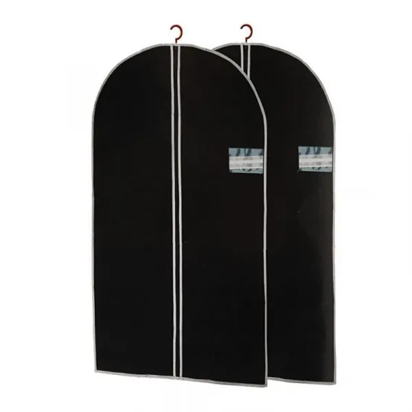 DekorStyle Sada 2 obalov na oblečenie 60x150 cm čierny