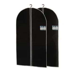 DekorStyle Sada 2 obalov na oblečenie 60x150 cm čierny