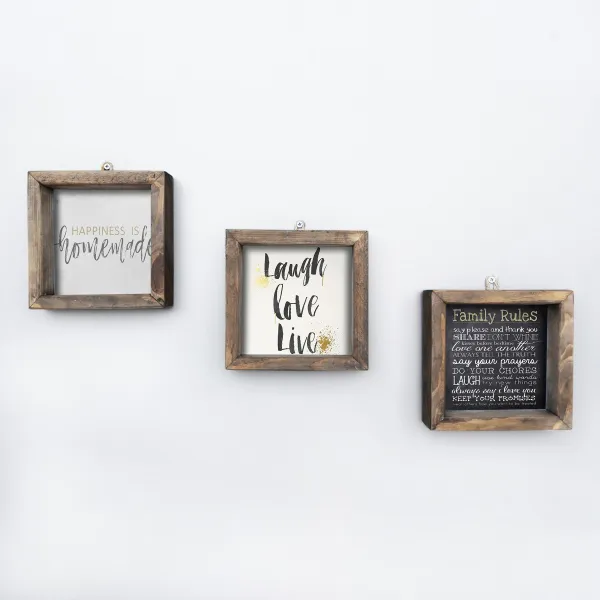 Hanah Home Sada obrazov Moto 15x15 cm 3 ks