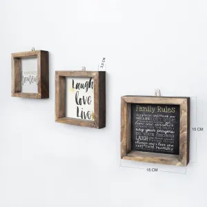 Hanah Home Sada obrazov Moto 15x15 cm 3 ks