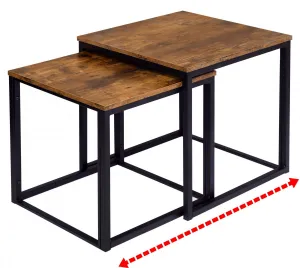 Sada 2 konferenčných stolíkov PRAVEN Rustic dub