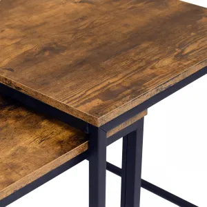 Sada 2 konferenčných stolíkov PRAVEN Rustic dub