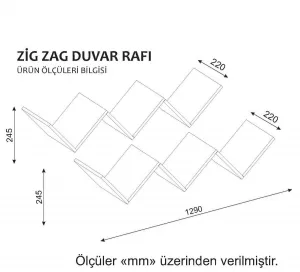 Kalune Design Sada nástěnných poliček Zigzag bílá