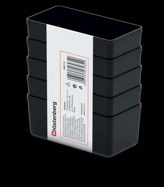 Prosperplast Sada úložných boxů 5 ks UNITEX 11 x 5,5 x 13,2 cm černá