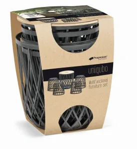 Prosperplast Sada univerzálnych košov QUBO 4+1 antracit