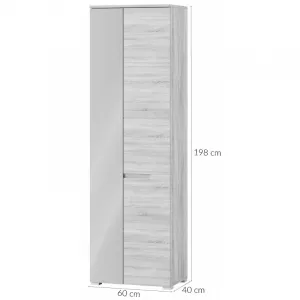 Szynaka Šatní skříň se zrcadlem Selene 198 cm bílá lesk/mat