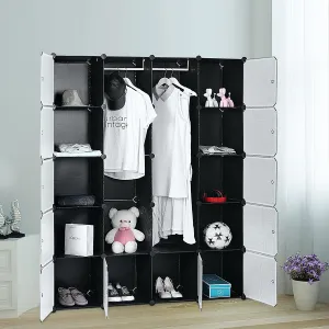 SONGMICS Šatníková skriňa Curl A čierna
