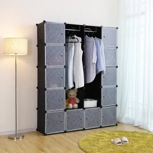 SONGMICS Šatníková skriňa Curl A čierna