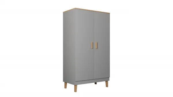 Kocot kids Šatníková skriňa DENVER 100 cm šedá/dub hickory