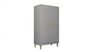 Kocot kids Šatníková skriňa DENVER 100 cm šedá/dub hickory