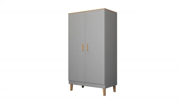 Kocot kids Šatníková skriňa DENVER 100 cm šedá/dub hickory