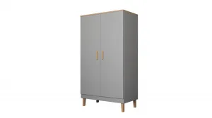 Kocot kids Šatníková skriňa DENVER 100 cm šedá/dub hickory