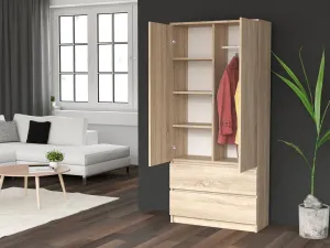 TP Living Šatníková skriňa MALWA SS-90 dub sonoma