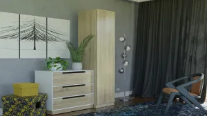 TP Living Šatníková skriňa Malva 50 cm dub sonoma