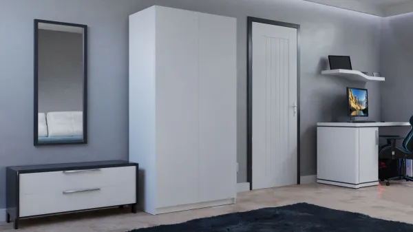 TP Living Šatníková skriňa Malva 90 cm biela